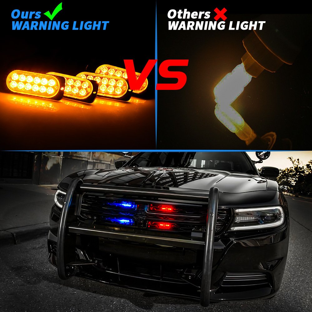 Tenraytech Manual Control 1-to-4 48LED Grille Strobe Light