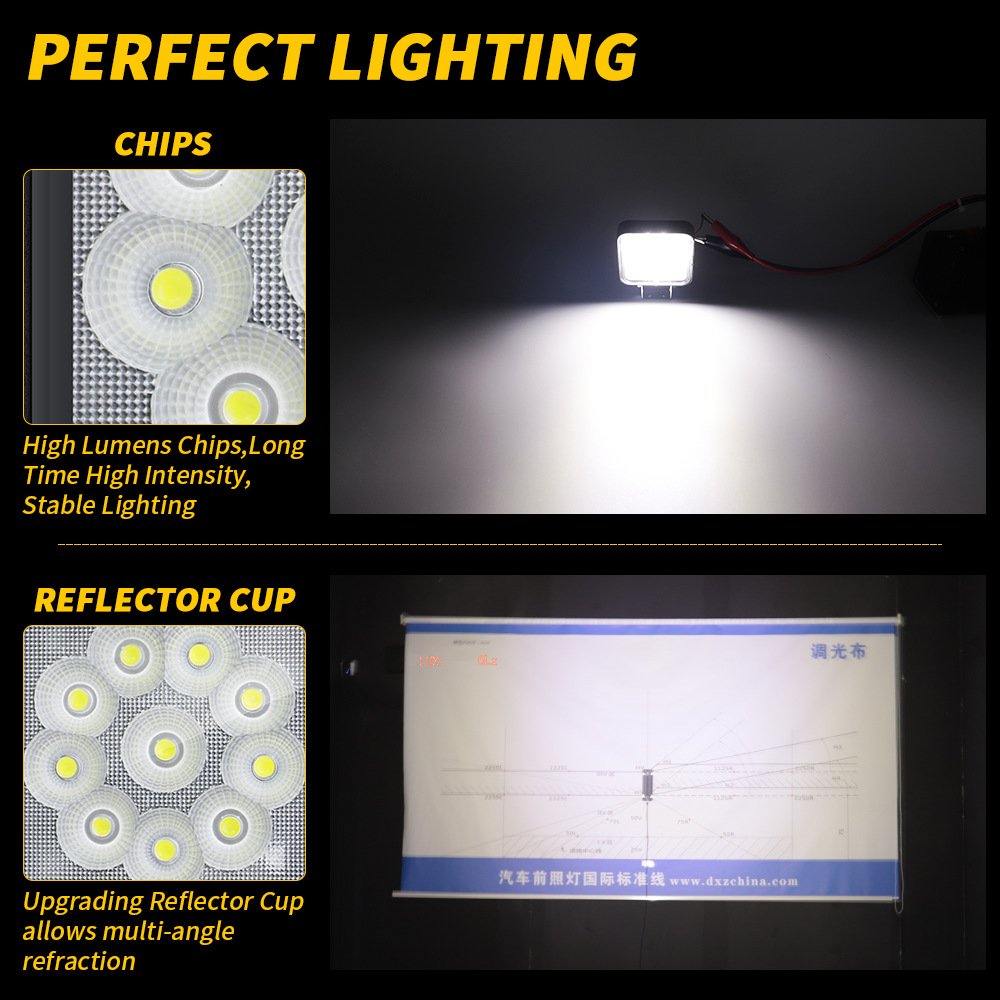 Tenraytech Mini Square 10-LED Automotive LED Work Light