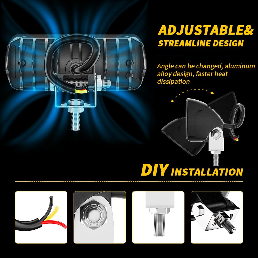 Tenraytech New Mini Linear 8-LED Driving Work Light (Spot/Flood)