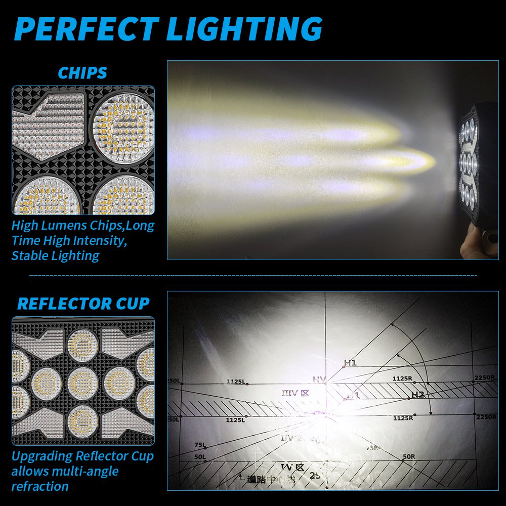 Tenraytech Black Warrior 4.7-inch Square DRL Daytime Running Light