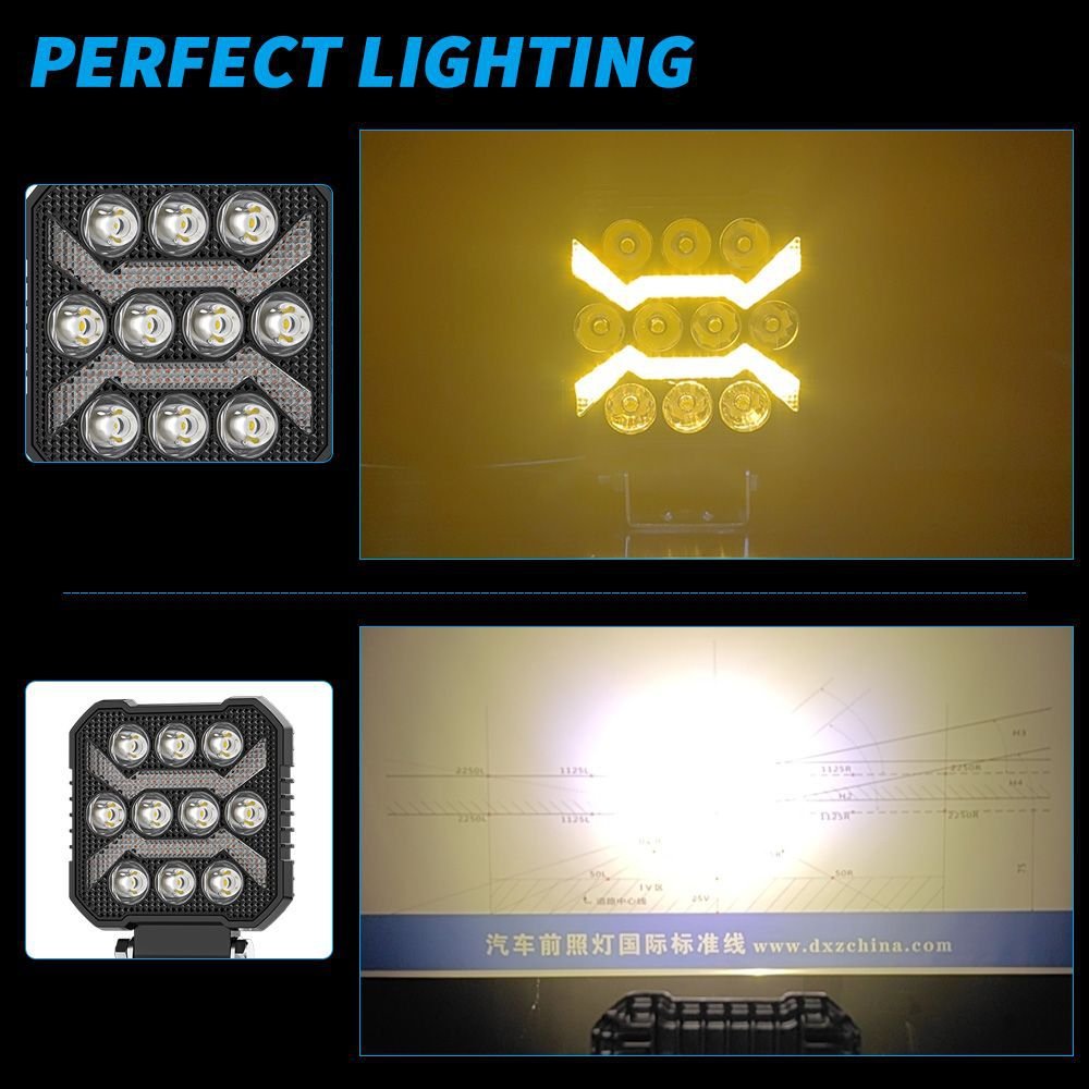 Tenraytech Black Warrior 4-inch DRL Square Work Light