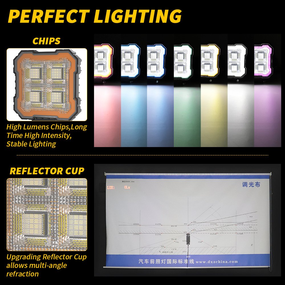 Tenraytech New 4-inch Square Paladin LED Light (Strobe)