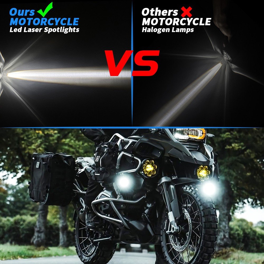 Tenraytech Super Bright Dual-beam LED Spotlight for Motorcycle and Electric Vehicle