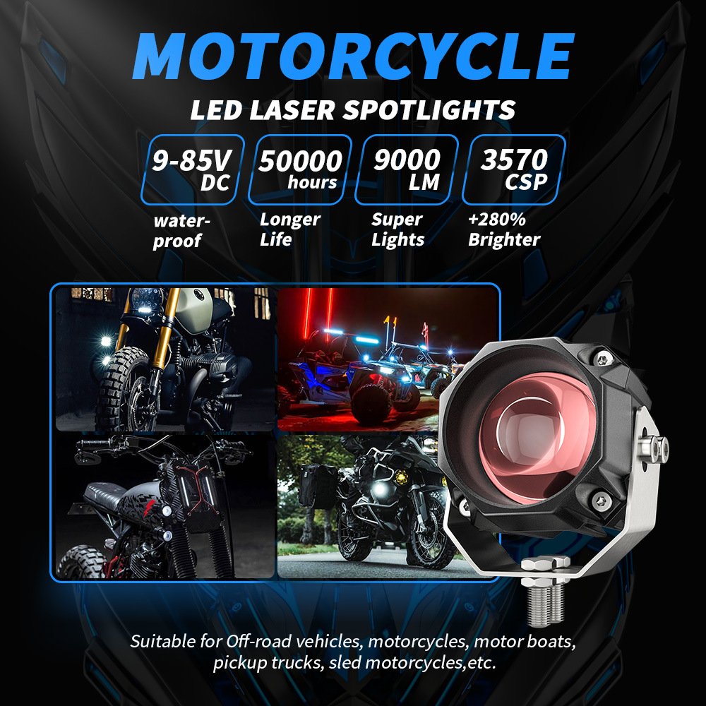 Tenraytech Motorcycle Spotlight Kit for Modification
