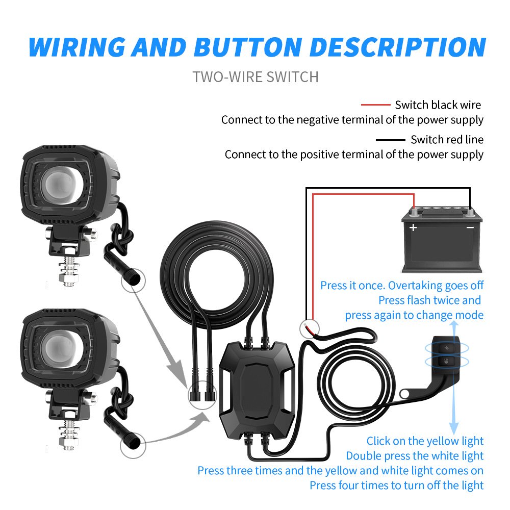 Tenraytech Motorcycle Spotlight Retrofit Kit