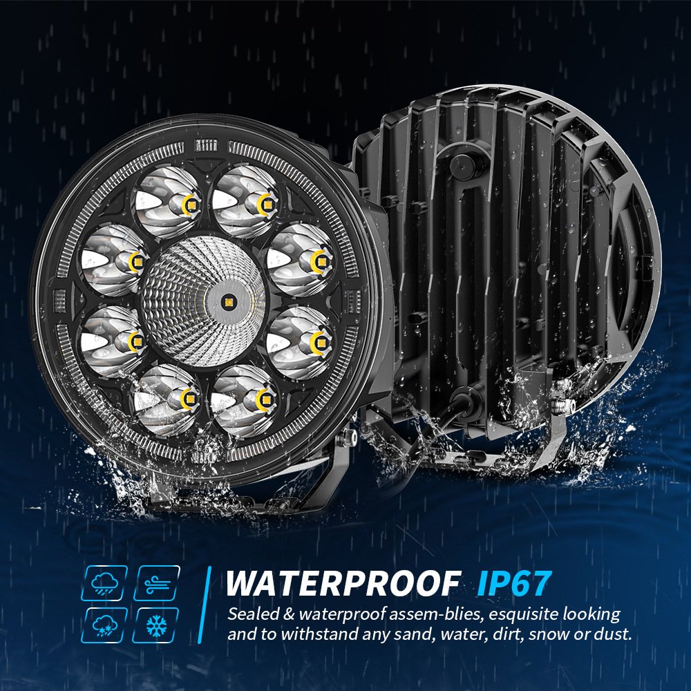 Tenraytech Truck Searchlight – 7inch Round Off-Road LED Spotlight