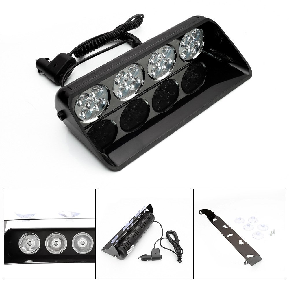 Tenraytech S4 LED Windshield Suction-Cup Strobe Light for Cars