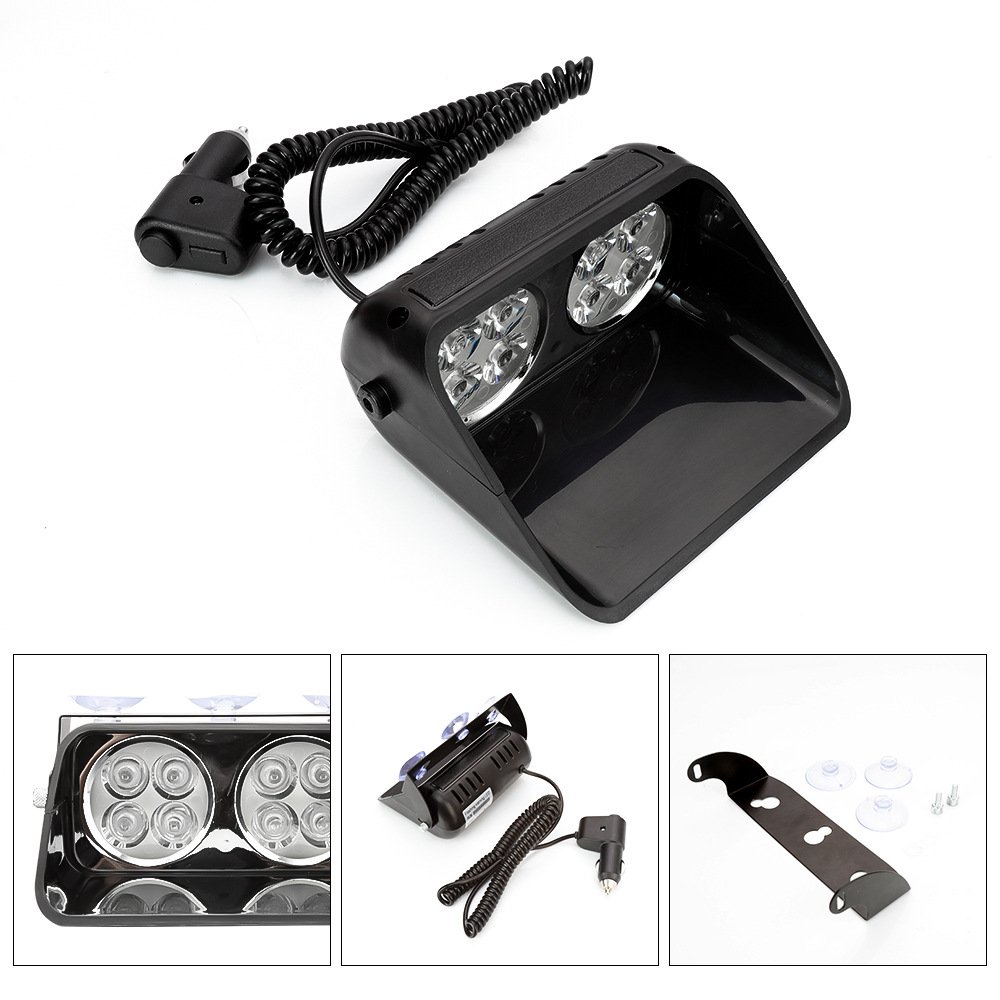 Tenraytech S18 18-LED 12V Suction-Cup Strobe Light for Cars