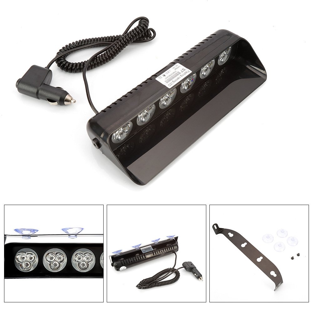 Tenraytech S7 18-LED Suction-Cup Light for Front & Rear Windshields, Spade-Shaped