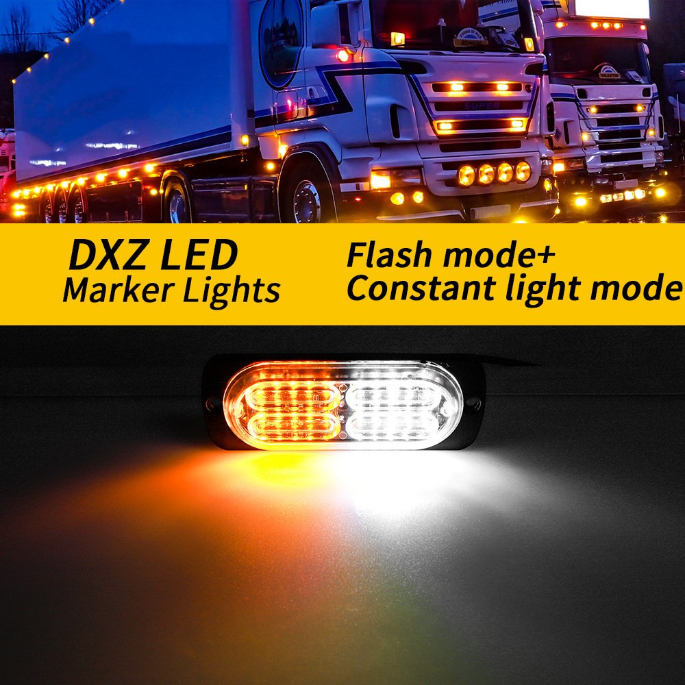 Tenraytech Ultra-thin 20-LED Strobe Side Light for Trucks