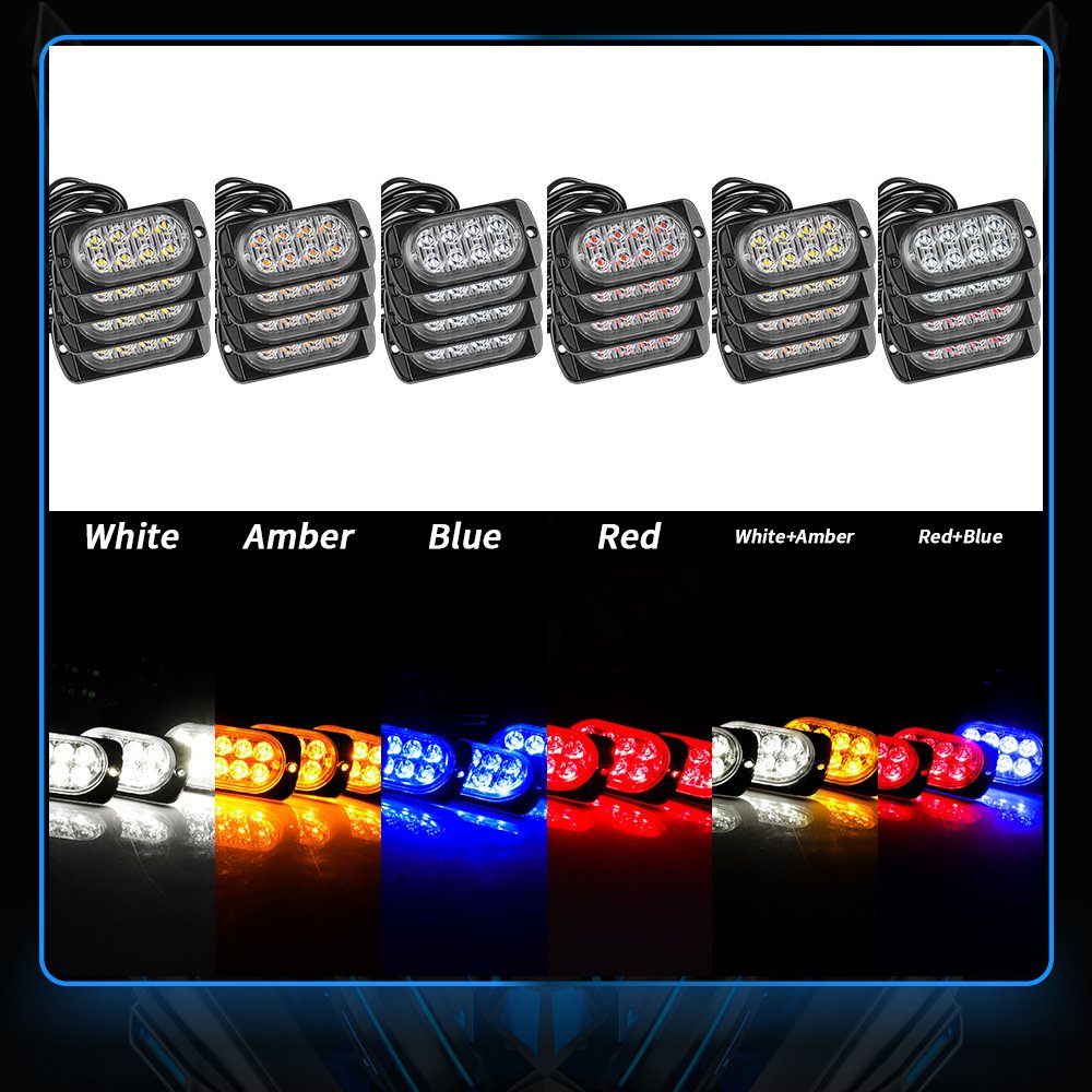 Tenraytech 1 to 4 32LED Car Grille Strobe Warning Light