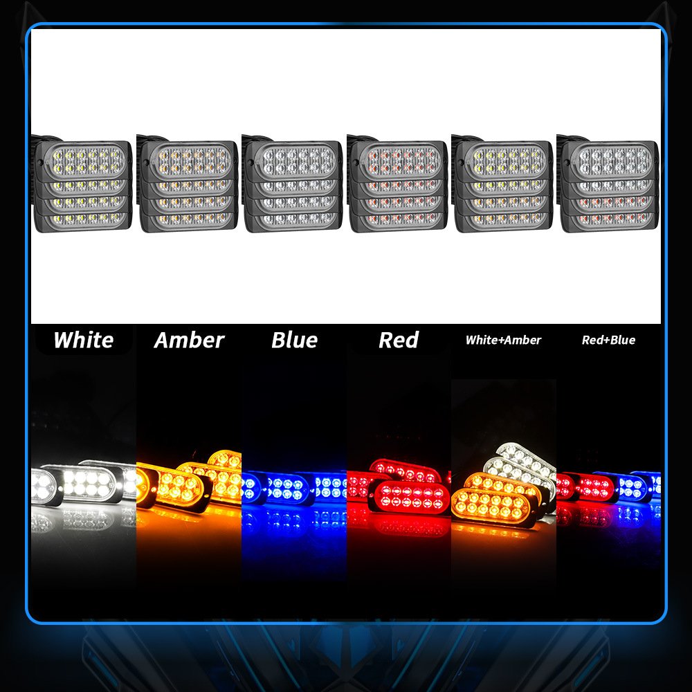 Tenraytech Manual Control 1-to-4 48LED Grille Strobe Light