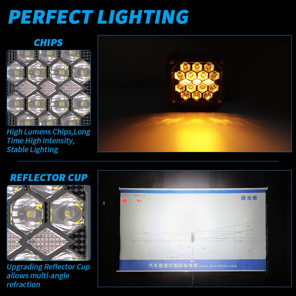 Tenraytech Black Warrior BF4Pro 5 Inch 80W Spot LED Off-Road Light Kit with 16AWG Wiring Harness