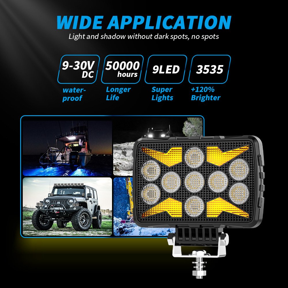 Tenraytech Black Warrior 4.7-inch Square DRL Daytime Running Light