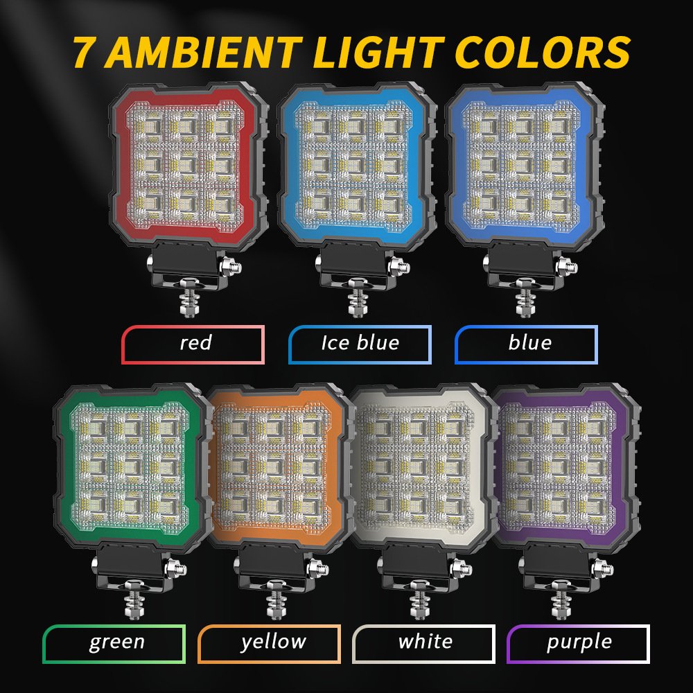 Tenraytech New Cross-border 4-inch Square Paladin LED Light – Strobe & Steady On