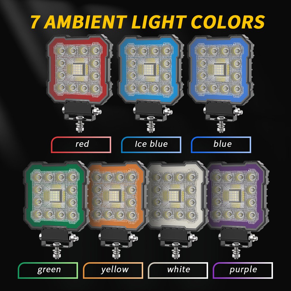 Tenraytech Factory Direct Sales: Round 4-inch RGB Mode LED Vehicle Light