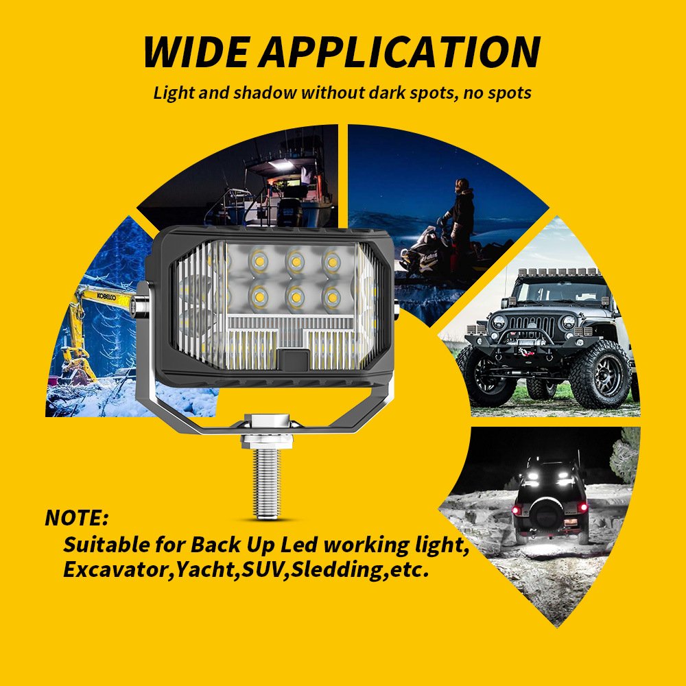 Tenraytech Automotive LED Work Light with Three – Sided Illumination 3 – inch