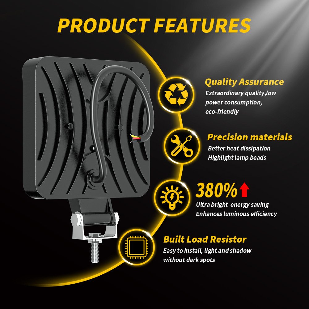 Tenraytech New Foreign Trade 3-inch Square Automotive LED Work Light