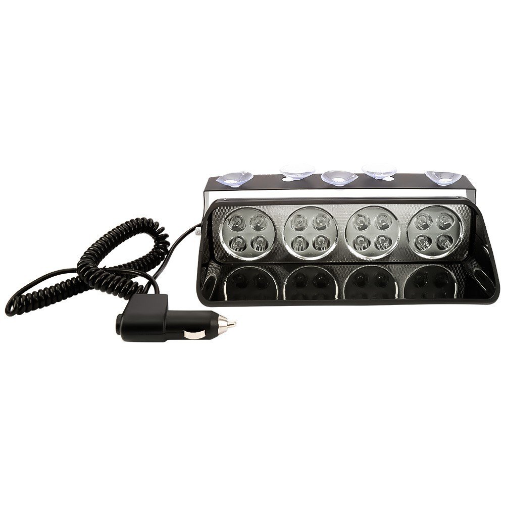 Tenraytech 16-LED Red-Blue Car Windshield Suction-Cup Strobe Light