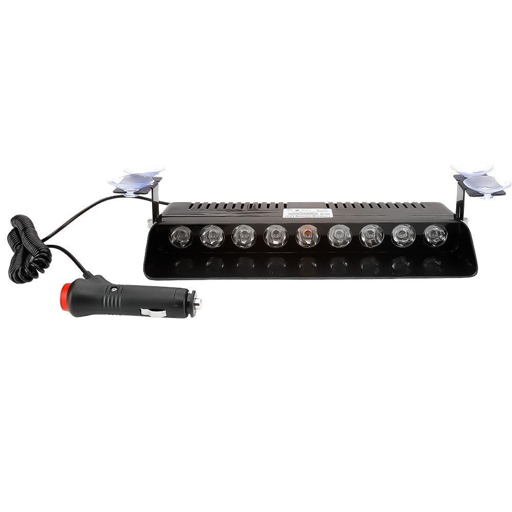 Tenraytech New High-Brightness S3 8-LED Car Front Windshield Suction-Cup Strobe Light