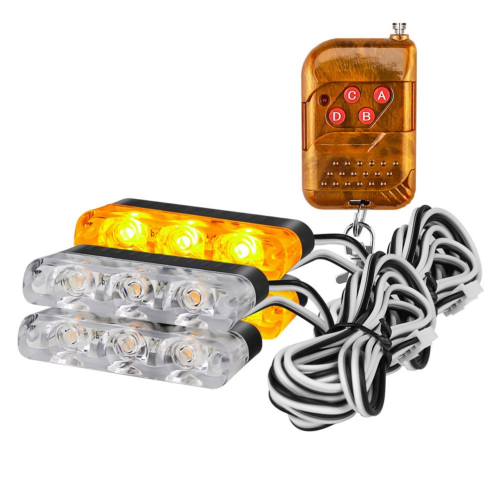 Tenraytech Car Grille Red Blue Strobe Warning Light