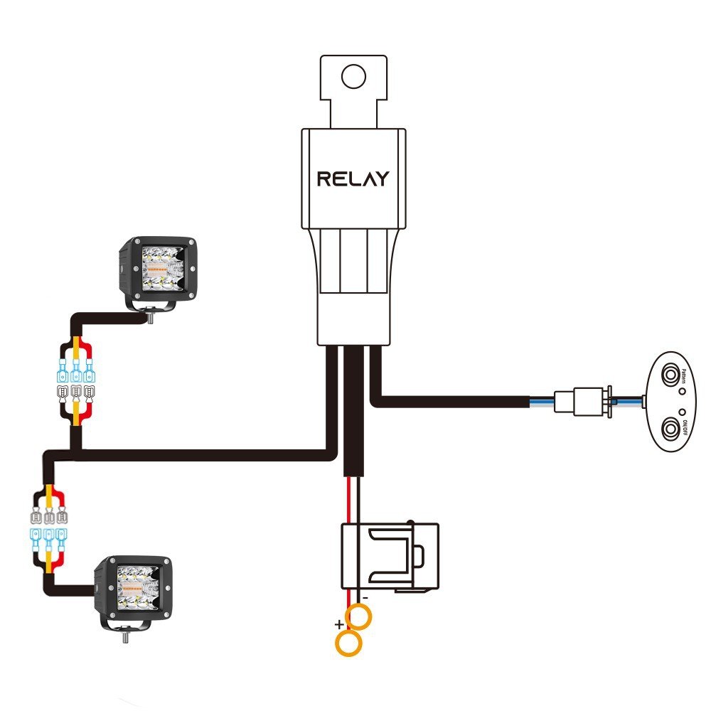 Tenraytech 3-Inch LED Work Light – White & Amber 6 Modes A-Pillar Pod Light Kit