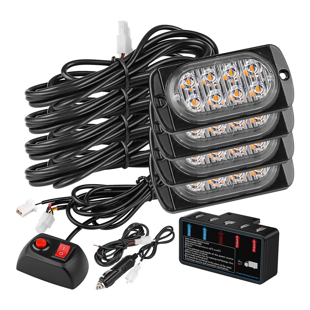 Tenraytech 1 to 4 32LED Car Grille Strobe Warning Light