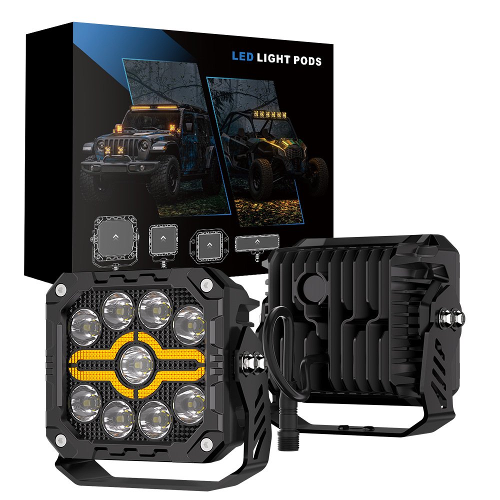 Tenraytech Black Warrior BF4-9Pro LED Work Light Kit – Off-Road Driving Light for SUV Pickup Truck