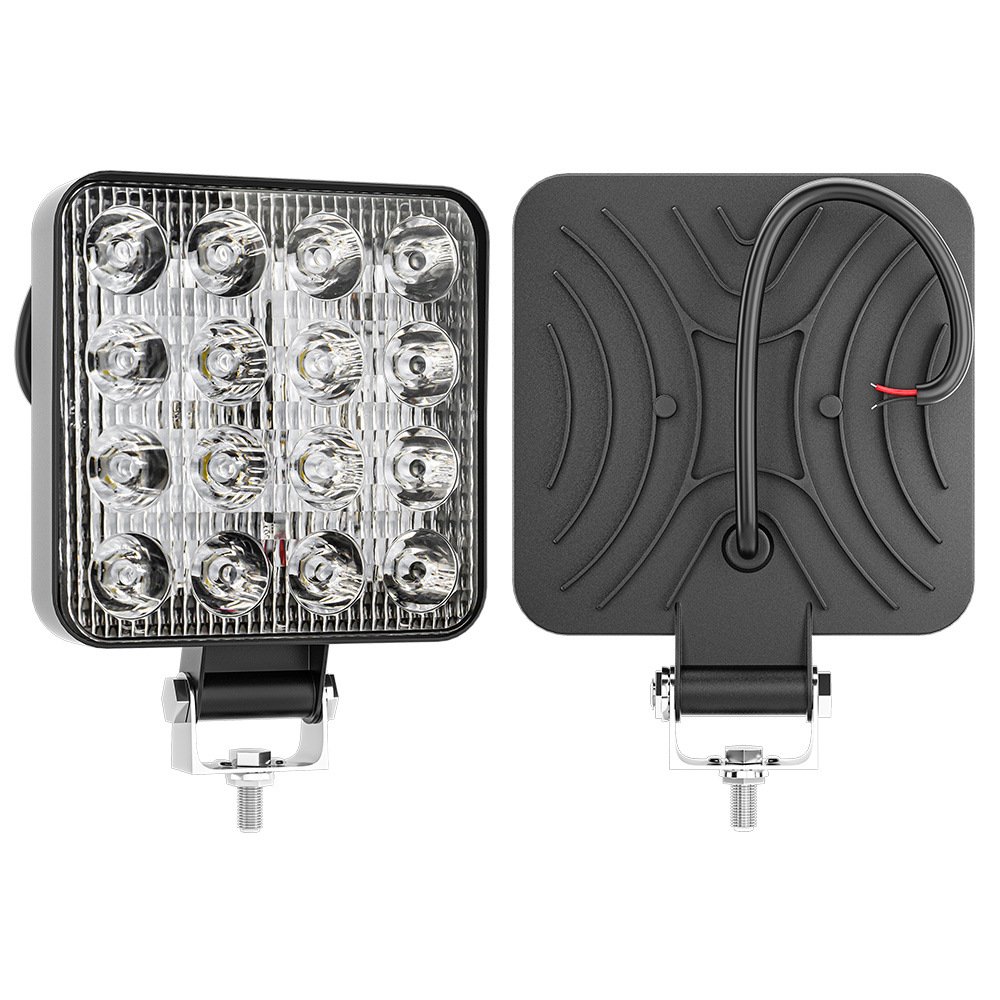 Tenraytech 28MM 4″ Square 16-LED 48W Work Light