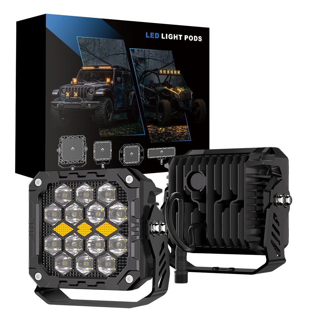 Tenraytech Black Warrior BF4Pro 5 Inch 80W Spot LED Off-Road Light Kit with 16AWG Wiring Harness