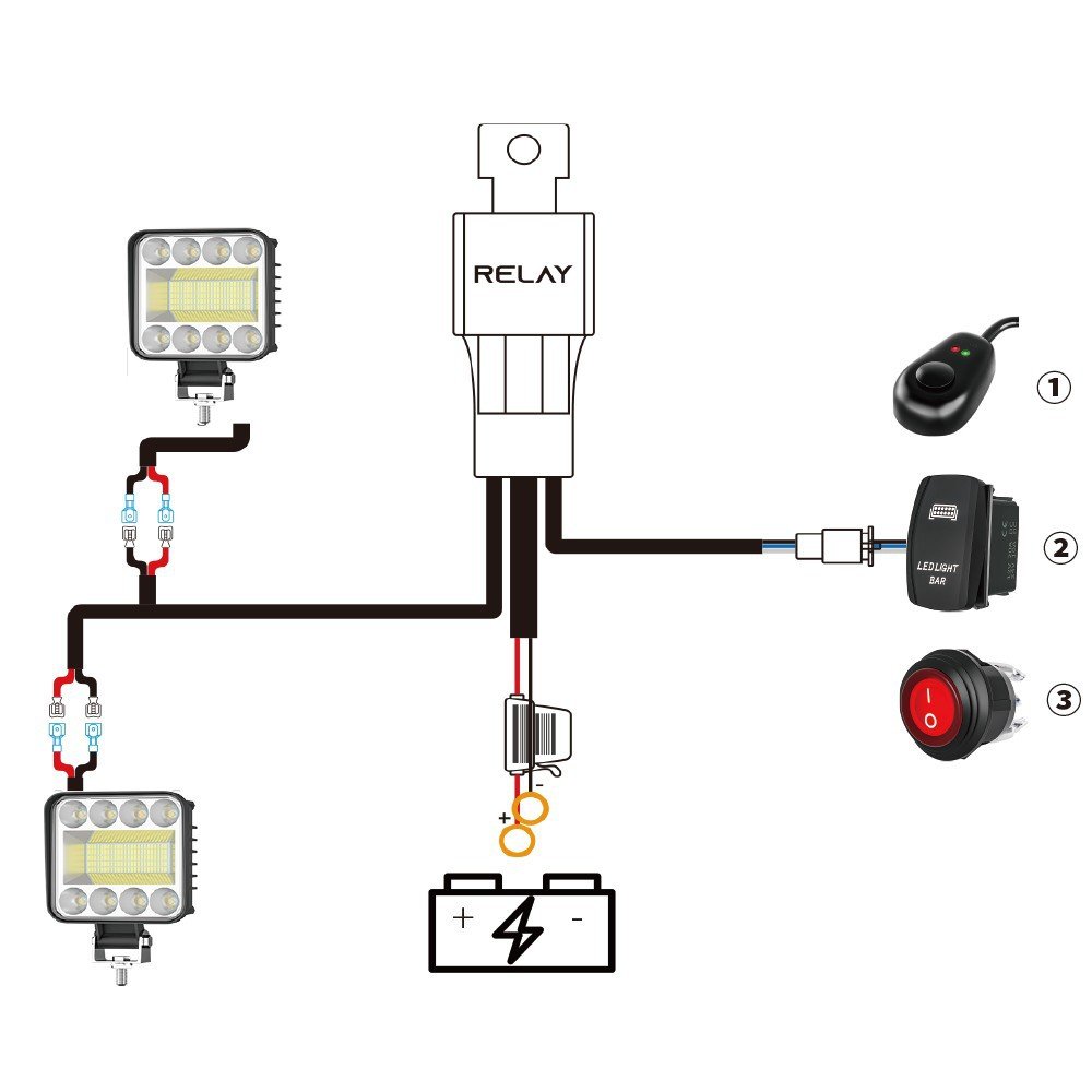 Tenraytech 4-Inch Square Automotive LED Work Light