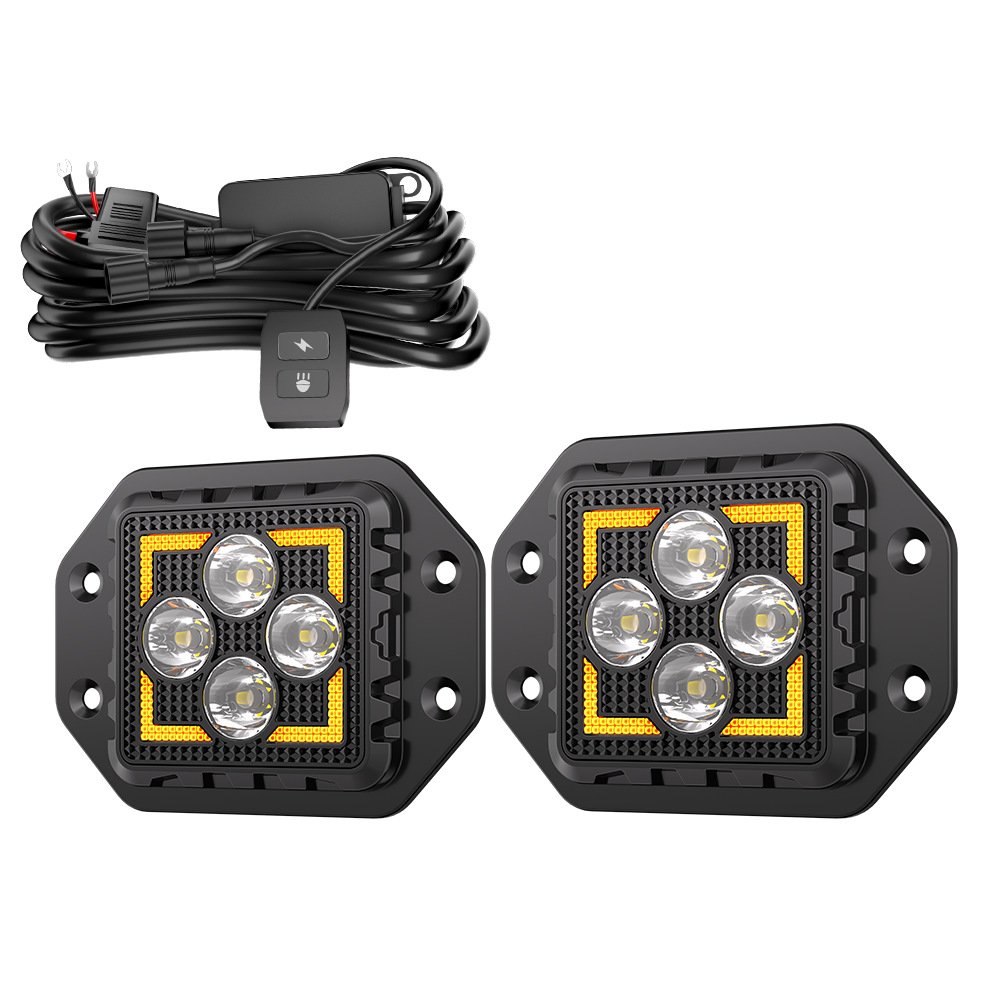 Tenraytech BF3-A4 LED Work Light with Wiring Harness Kit