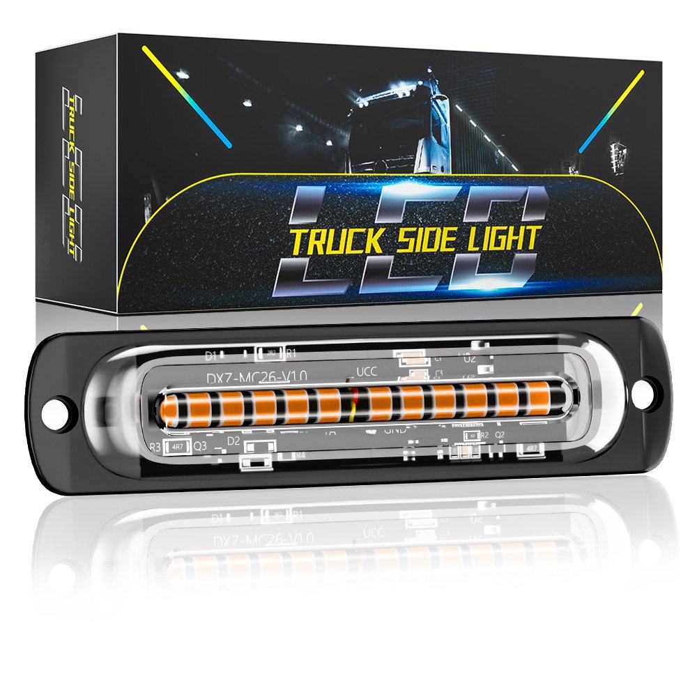 Tenraytech Truck Van Ultra-thin 12-LED Strobe Light, Side Marker & Driving Warning Signal Light