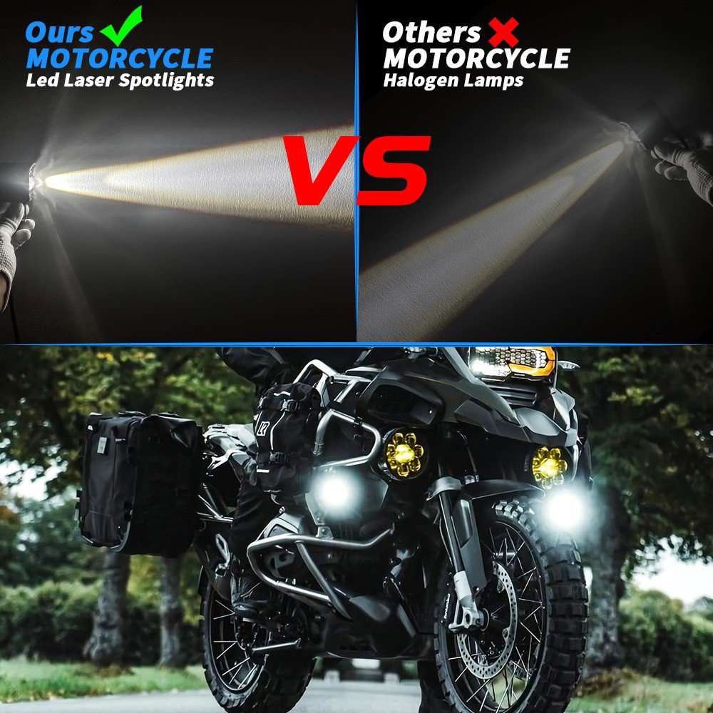 Tenraytech Dual-color (White & Yellow) LED Spotlight for Motorcycle