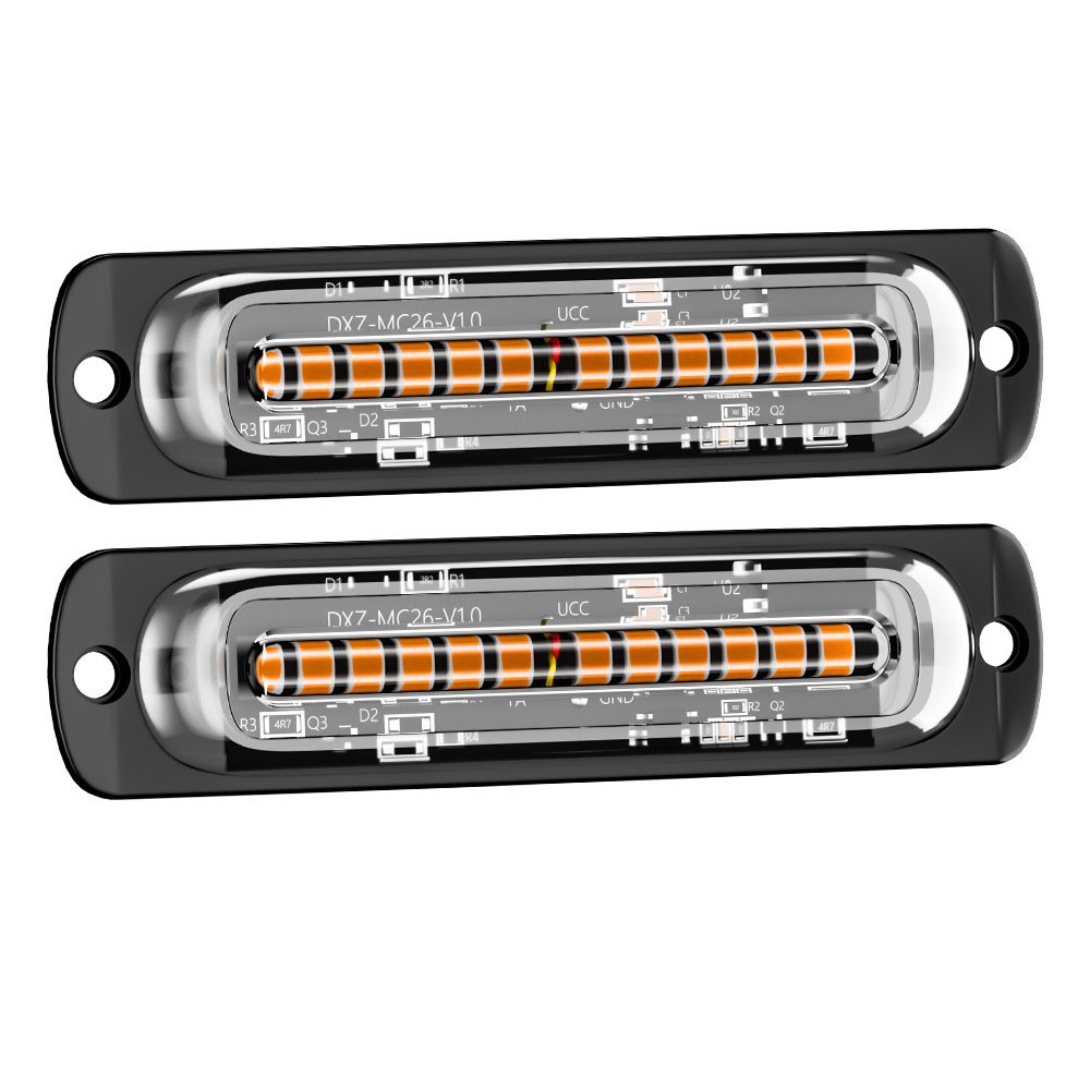 Tenraytech Truck Van Ultra-thin 12-LED Strobe Light, Side Marker & Driving Warning Signal Light