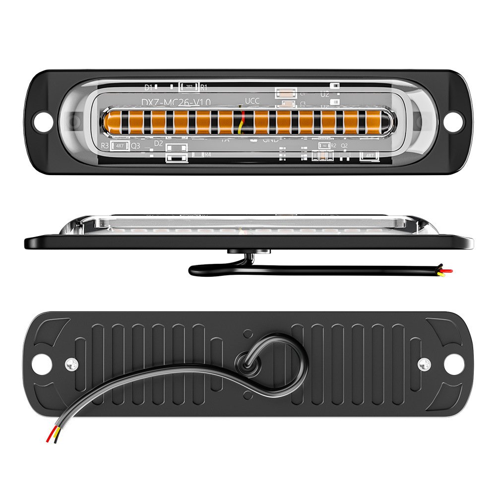 Tenraytech Truck Van Ultra-thin 12-LED Strobe Light, Side Marker & Driving Warning Signal Light